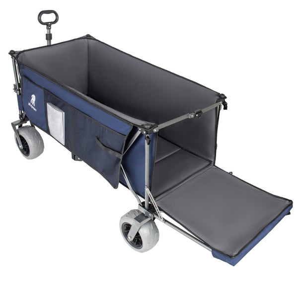 English Elm 67in Heavy Duty Utility Wagon with Extendable Tailgate and All Terrain Wheels 500lb Capacity Blue Gray W2932P417645