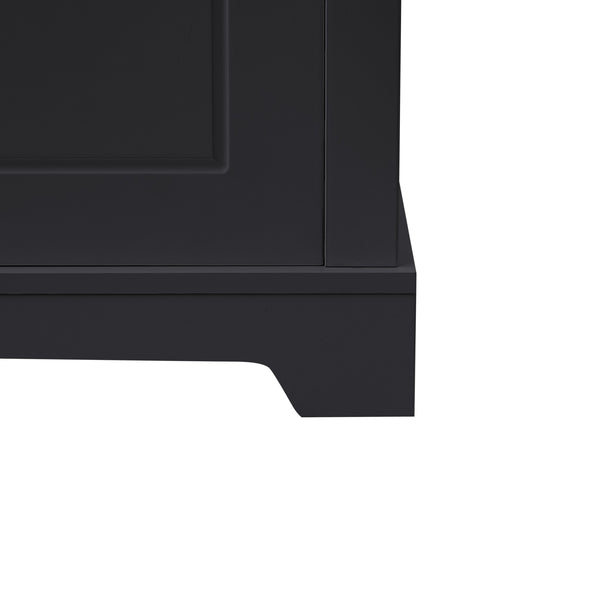 English Elm Tall Bathroom Storage Cabinet with Slim Profile, Adjustable Shelves, Anti-Tip Safety & Painted MDF Finish Black N725P246463B