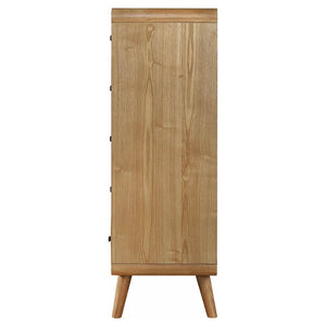 English Elm Winston Five Drawer Ash Veneer Chest Mid Century Bedroom Storage with Felt Lined Top B062P451715