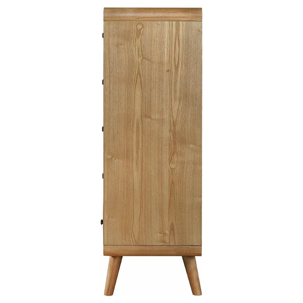 English Elm Winston Five Drawer Ash Veneer Chest Mid Century Bedroom Storage with Felt Lined Top B062P451715