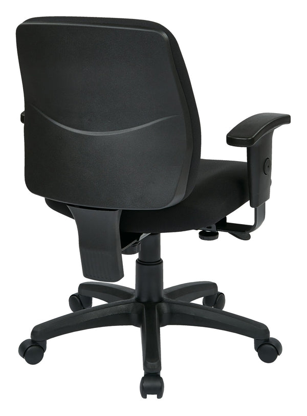 OSP Home Furnishings Deluxe Ergonomic Task Chair with Pneumatic Lift Adjustable Arms and Greenguard Certified Foam 33107-30