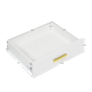 English Elm Modern 3-Column 8-Drawer Dresser White — Sleek Waterproof Finish, Spacious Storage & Durable Build W1785P239197