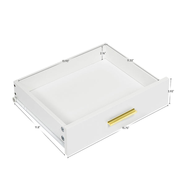 English Elm Modern 3-Column 8-Drawer Dresser White — Sleek Waterproof Finish, Spacious Storage & Durable Build W1785P239197