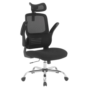OSP Home Furnishings Mesh Back Executive Office Chair with Lumbar Support Headrest and Ergonomic Foam Seat EM60020CHR-3