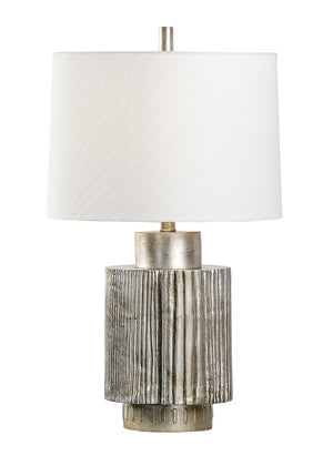 Wildwood Adagio Antique Silver-Leaf Table Lamp With Timeless Tapered Silhouette, Soft Ambient Lighting (27.5") 22460