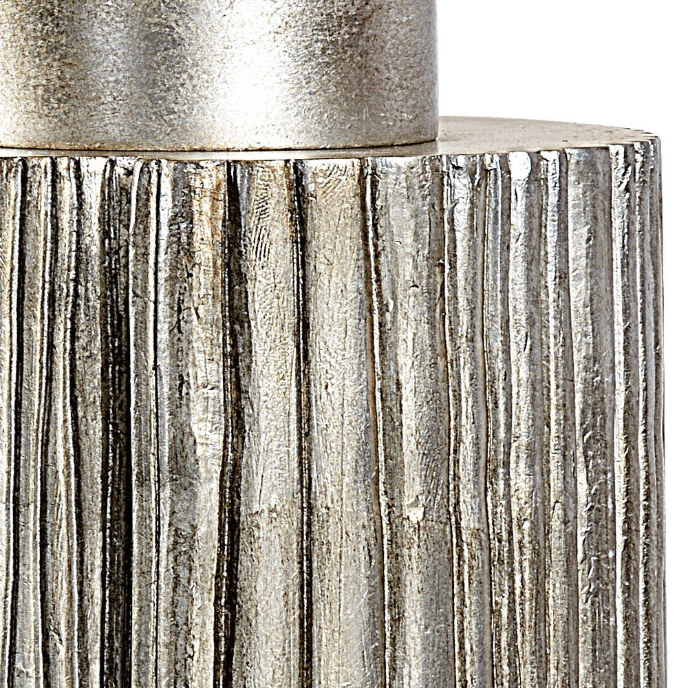 Wildwood Adagio Antique Silver-Leaf Table Lamp With Timeless Tapered Silhouette, Soft Ambient Lighting (27.5") 22460