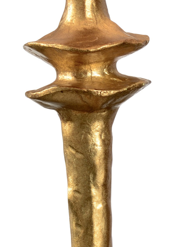 Wildwood Miley Sculptural Table Lamp In Antique Gold Leaf Finish — Minimalist Vertical Accent For Living Rooms 22461