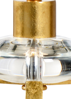 Wildwood Eloise Antique Gold Leaf Buffet Lamp With Crystal Accents — Slim 32" Transitional Accent Light For Consoles 22463