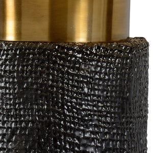Wildwood Gavin Black Woven Ceramic Table Lamp With Antique Brass Mounting — Slim 32" Accent Light For Modern Rooms 22467