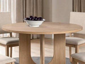 English Elm Classic Round Pedestal Dining Table Rubberwood Matte Finish Seats Four Modern Home Natural B2741P421161