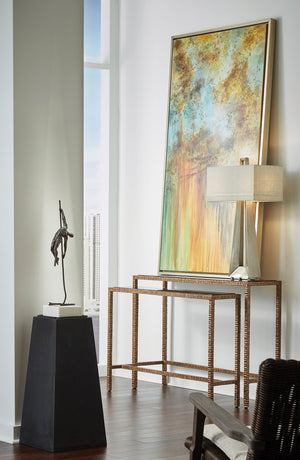 Wildwood Skyway Antique-Silver Table Lamp — Slim 32" Vertical Accent Light For Bedside, Desk & Console Rooms 22470