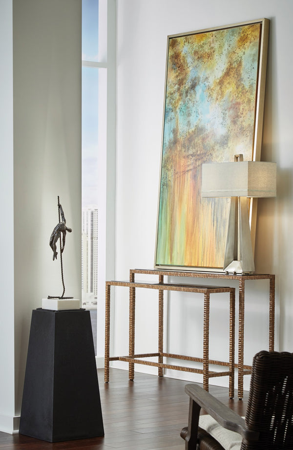 Wildwood Skyway Antique-Silver Table Lamp — Slim 32" Vertical Accent Light For Bedside, Desk & Console Rooms 22470