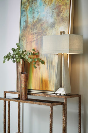 Wildwood Skyway Antique-Silver Table Lamp — Slim 32" Vertical Accent Light For Bedside, Desk & Console Rooms 22470