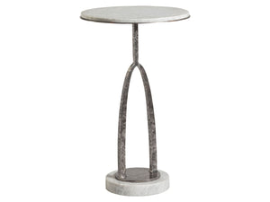 Lexington Artistica Home Vega Contemporary Round Spot Table With Unique Century Marble Top And Hammered Iron Base Design Natural Iron Wood 2248-950