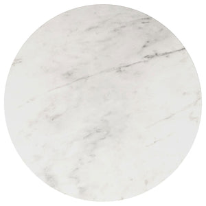 English Elm Landry Genuine Marble Top Round End Table with Gold Pedestal Base for Glam Interiors B062S01410