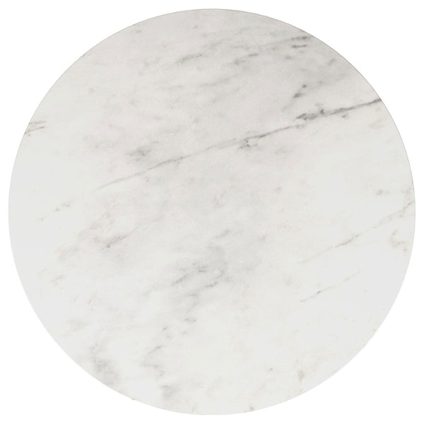 English Elm Landry Genuine Marble Top Round End Table with Gold Pedestal Base for Glam Interiors B062S01410
