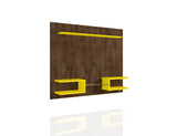 Manhattan Comfort Plaza Modern Floating Entertainment Center Rustic Brown and Yellow 224BMC94