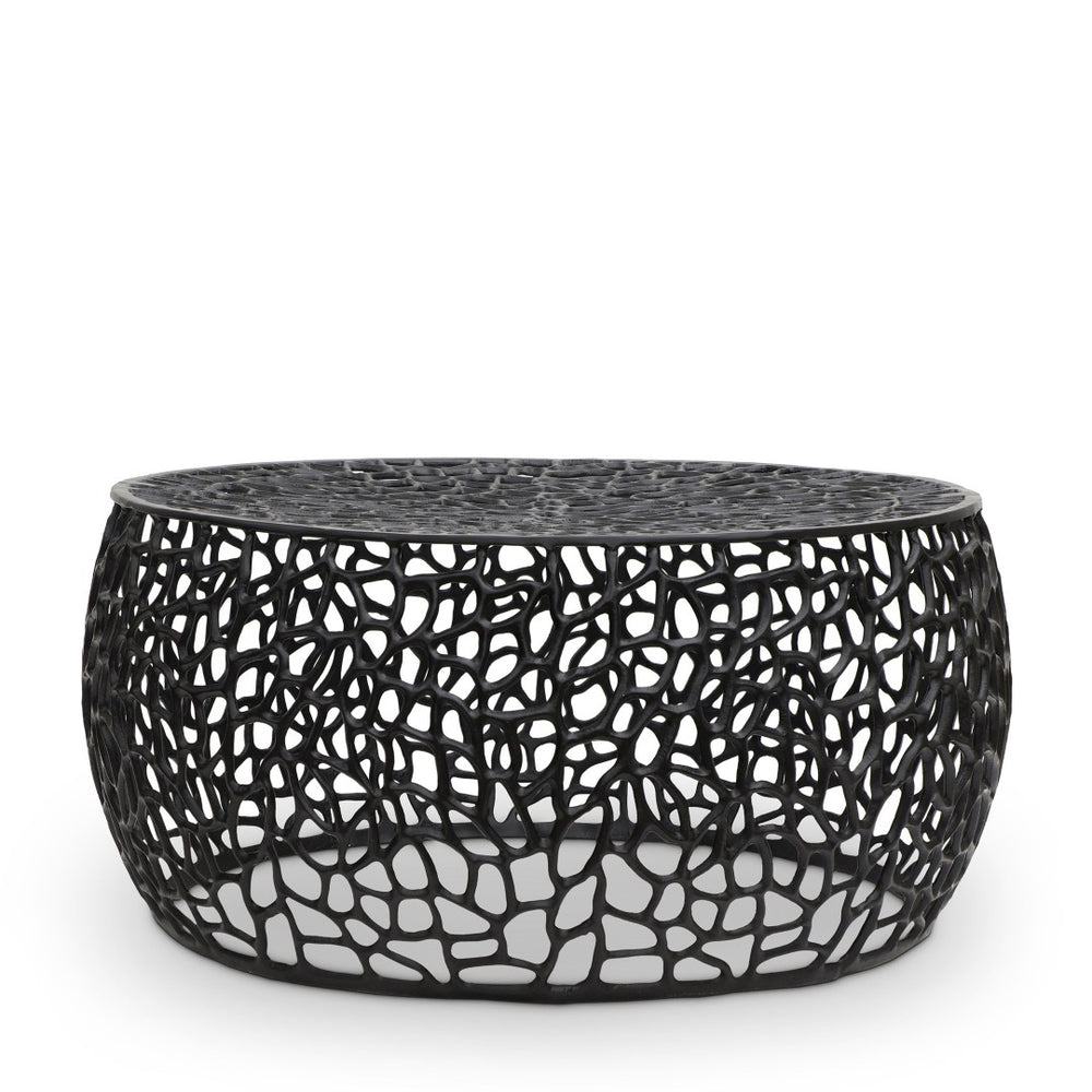 Meridian Furniture Priya Geometric Lattice Aluminum Coffee Table for Modern Living Room Decor 224Black-C