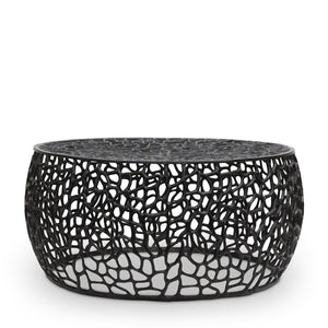 Meridian Furniture Priya Geometric Lattice Aluminum Coffee Table for Modern Living Room Decor 224Black-C