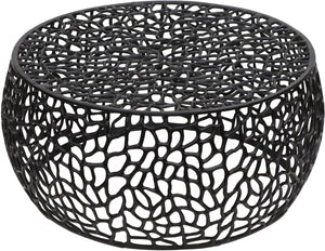 Meridian Furniture Priya Geometric Lattice Aluminum Coffee Table for Modern Living Room Decor 224Black-C