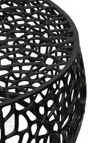 Meridian Furniture Priya Geometric Lattice Aluminum Coffee Table for Modern Living Room Decor 224Black-C