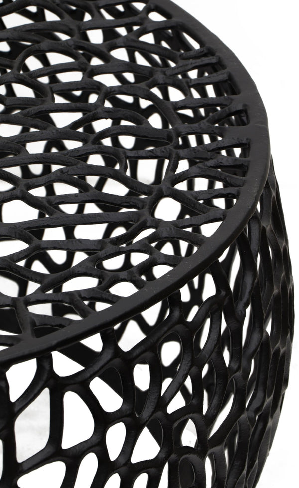 Meridian Furniture Priya Geometric Lattice Aluminum Coffee Table for Modern Living Room Decor 224Black-C
