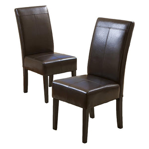 English Elm Pertica Upholstered Dining Chairs with T-stitch Detail Set of Two Modern Wood Leg N769P368470B