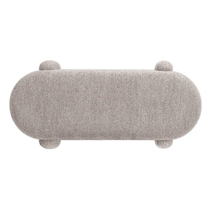 English Elm Jennifer Taylor Home - Hugo 49" Oval Fully Upholstered Storage Bench in Moss Boucle — Cozy sherpa-like texture, chic modern style, versatile seating and hidden storage (50" L x 19" W x 15" H) Brown B2719P238469