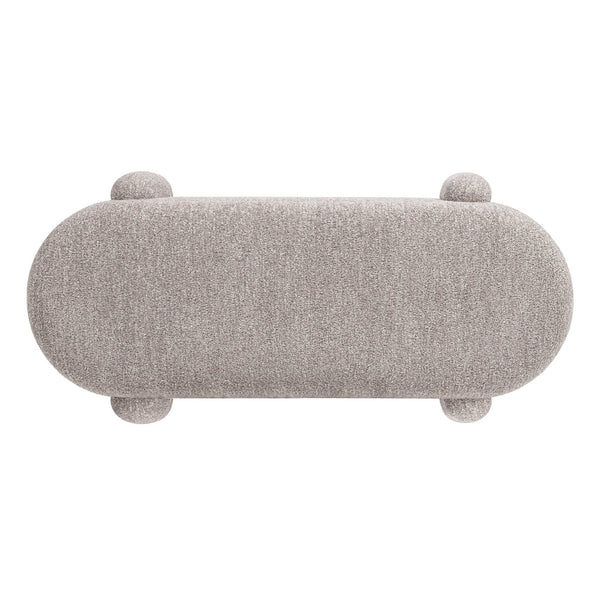 English Elm Jennifer Taylor Home - Hugo 49" Oval Fully Upholstered Storage Bench in Moss Boucle — Cozy sherpa-like texture, chic modern style, versatile seating and hidden storage (50" L x 19" W x 15" H) Brown B2719P238469
