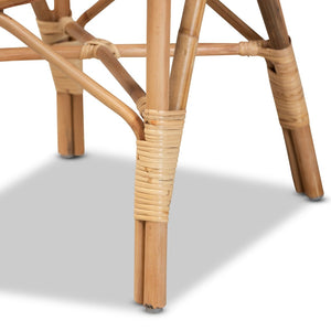 English Elm Modern Handwoven Rattan Dining Chair with Open Loop Back for Organic Spaces B2750P470030