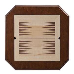 English Elm Bishop Cherry Finish Reversible 3-in-1 Game Table w/Storage Drawers, 20" Square Pedestal Table B2726P251283