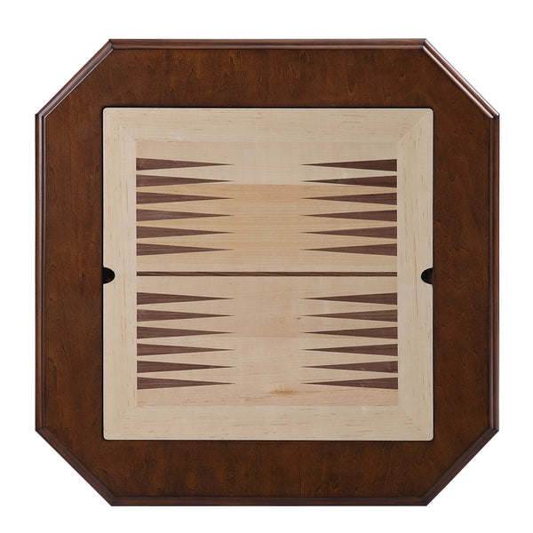 English Elm Bishop Cherry Finish Reversible 3-in-1 Game Table w/Storage Drawers, 20" Square Pedestal Table B2726P251283