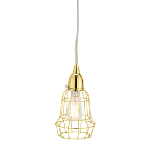 Wire Barrel 6'' Wide 1-Light Mini Pendant - Gold 225053 Elk Home