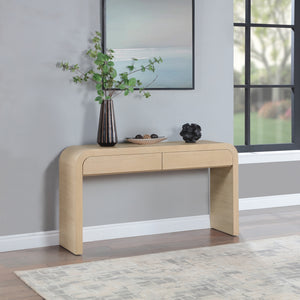 Cresthill Oak Wood Art Deco Console Table - Stylish Brushed Finish, Durable Design, 200 lbs Capacity