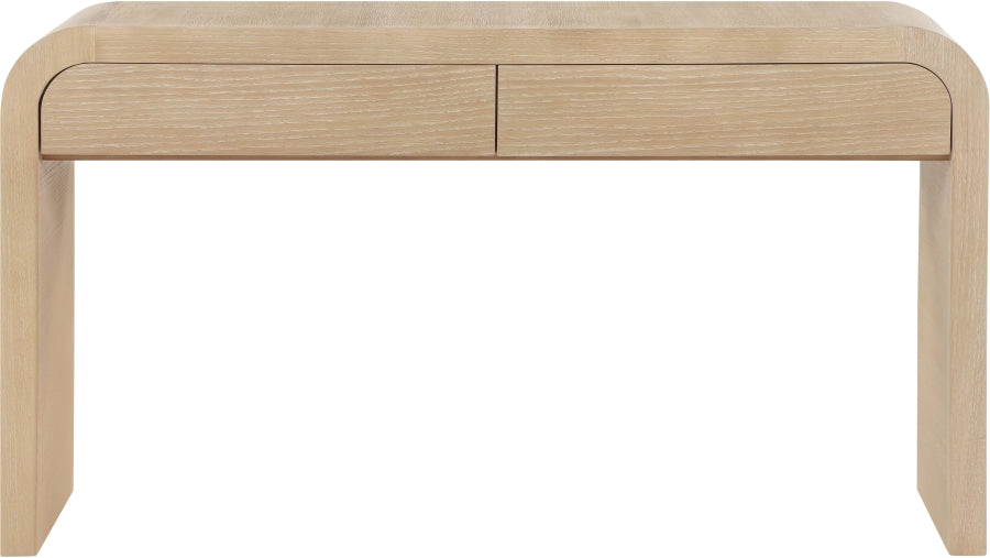 Cresthill Oak Wood Art Deco Console Table - Stylish Brushed Finish, Durable Design, 200 lbs Capacity