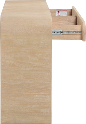 Cresthill Oak Wood Art Deco Console Table - Stylish Brushed Finish, Durable Design, 200 lbs Capacity