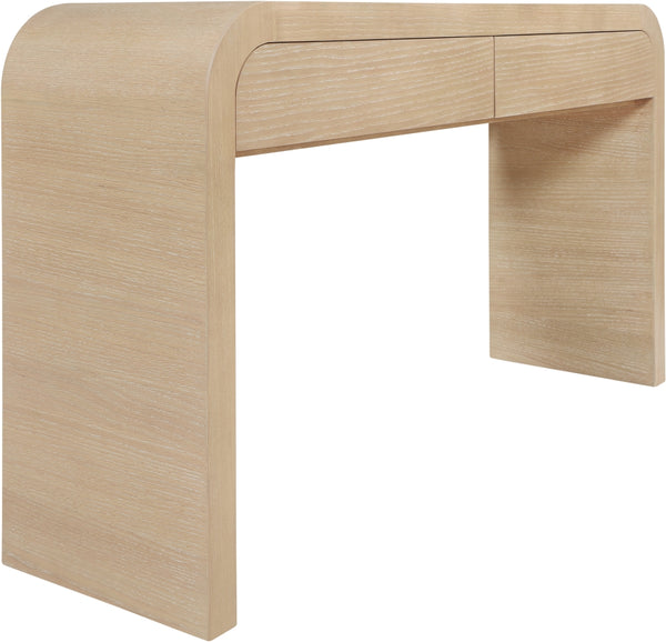 Cresthill Oak Wood Art Deco Console Table - Stylish Brushed Finish, Durable Design, 200 lbs Capacity