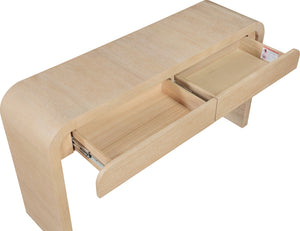 Cresthill Oak Wood Art Deco Console Table - Stylish Brushed Finish, Durable Design, 200 lbs Capacity