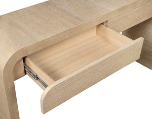 Cresthill Oak Wood Art Deco Console Table - Stylish Brushed Finish, Durable Design, 200 lbs Capacity