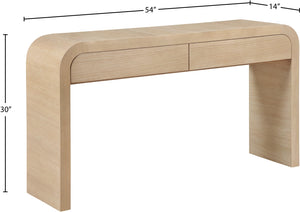 Cresthill Oak Wood Art Deco Console Table - Stylish Brushed Finish, Durable Design, 200 lbs Capacity