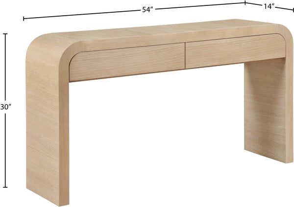 Cresthill Oak Wood Art Deco Console Table - Stylish Brushed Finish, Durable Design, 200 lbs Capacity