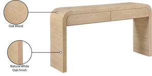 Cresthill Oak Wood Art Deco Console Table - Stylish Brushed Finish, Durable Design, 200 lbs Capacity