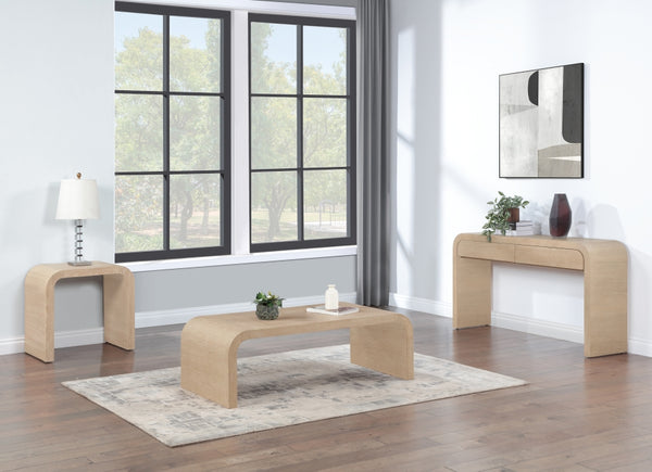 Cresthill Oak Wood Art Deco Console Table - Stylish Brushed Finish, Durable Design, 200 lbs Capacity