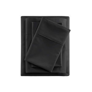 English Elm 4-piece King Sateen Cotton Blend Sheet Set with Cooling Moisture Wicking Peached Finish B035P437455