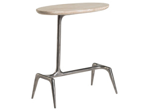Lexington Artistica Home Wilder Oval Spot Table - Hand Forged Iron Base With Unique Desert Scagliola Stone Top For Elegance Natural Iron Wood 2251-950