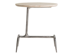 Lexington Artistica Home Wilder Oval Spot Table - Hand Forged Iron Base With Unique Desert Scagliola Stone Top For Elegance Natural Iron Wood 2251-950