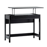 Holmes Modern Lift Top Standing Desk with Reeded Drawer Black WEHOL42OS2BL0 Walker Edison