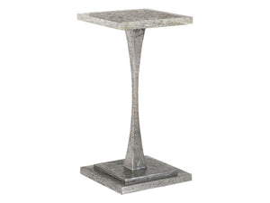 Lexington Artistica Home Montreaux Elegant Square Spot Table - Unique Mixed Media Design With Silver Leaf And Acrylic Finish Natural Iron Wood 2252-950