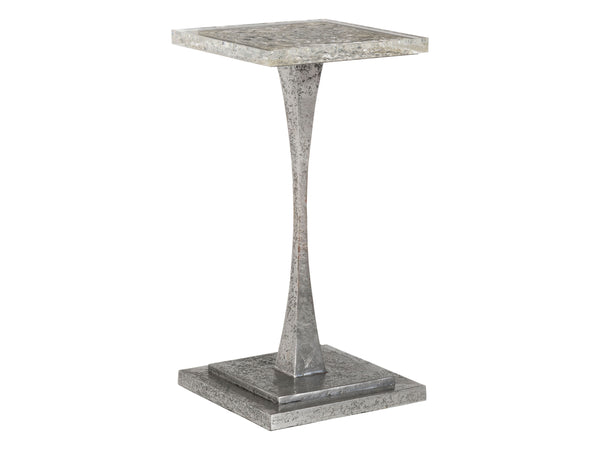 Lexington Artistica Home Montreaux Elegant Square Spot Table - Unique Mixed Media Design With Silver Leaf And Acrylic Finish Natural Iron Wood 2252-950