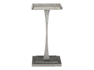 Lexington Artistica Home Montreaux Elegant Square Spot Table - Unique Mixed Media Design With Silver Leaf And Acrylic Finish Natural Iron Wood 2252-950